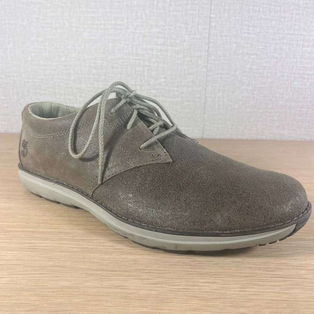 Timberland Mens A14ES Distressed Suede Oxford Shoes Brown OrthoLite Size 12